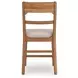 Cabalynn Oatmeal Upholstered Ladder Back Bar Stool Set of 2