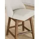 Cabalynn Oatmeal Performance Fabric Upholstered Swivel Bar Stool Set of 2