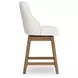 Cabalynn Oatmeal Performance Fabric Upholstered Swivel Bar Stool Set of 2