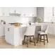 Cabalynn Oatmeal Performance Fabric Upholstered Swivel Bar Stool Set of 2