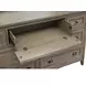 Paxton Place Dovetail Gray 7 Drawer Dresser with Rectangular Mirror