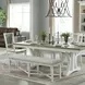 Americana Modern Cotton 49" Upholstered Counter Height Dining Bench