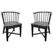 Americana Modern Black Barrel Back Dining Chair Set of 2