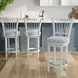 Americana Modern Cotton Spindle Back Swivel Bar Stool