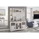 Americana Modern Cotton 66" Quartz Insert Buffet with Open Hutch