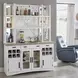 Americana Modern Cotton 66" Quartz Insert Buffet with Open Hutch