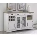 Americana Modern Cotton 66" Quartz Insert Buffet with Open Hutch