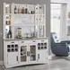 Americana Modern Cotton 66" Quartz Insert Buffet with Open Hutch