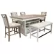 Americana Modern Cotton 72" Extendable Counter Height Dining Table
