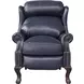 Danbury Shoreham Blue Leather Push Thru The Arms Recliner with Nailhead Trim