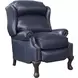 Danbury Shoreham Blue Leather Push Thru The Arms Recliner with Nailhead Trim