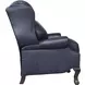 Danbury Shoreham Blue Leather Push Thru The Arms Recliner with Nailhead Trim