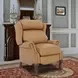 Danbury Santa Fe Brandy Leather Push Thru The Arms Recliner with Nailhead Trim