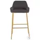 Daniella Charcoal Fabric And Gold Metal Bar Stool Set of 2