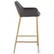 Daniella Charcoal Fabric And Gold Metal Bar Stool Set of 2