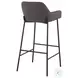 Daniella Charcoal Fabric And Black Metal Bar Stool Set of 2