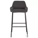 Daniella Charcoal Fabric And Black Metal Bar Stool Set of 2