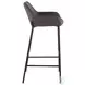 Daniella Charcoal Fabric And Black Metal Bar Stool Set of 2
