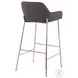 Daniella Charcoal Fabric And Chrome Metal Bar Stool Set of 2