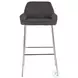 Daniella Charcoal Fabric And Chrome Metal Bar Stool Set of 2