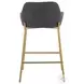 Daniella Charcoal Fabric And Gold Metal Counter Height Stool Set of 2