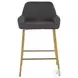 Daniella Charcoal Fabric And Gold Metal Counter Height Stool Set of 2