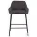 Daniella Charcoal Fabric And Black Metal Counter Height Stool Set of 2