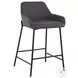 Daniella Charcoal Fabric And Black Metal Counter Height Stool Set of 2