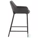 Daniella Charcoal Fabric And Black Metal Counter Height Stool Set of 2