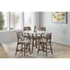 Oscar Walnut Round Glass Counter Height Room Set