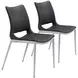Ace Black And Brushed Stainless Steel Dining Chair Set Of 2