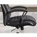 DC-370 Smooth Black Leather Desk Chair