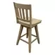 Wooden Barstools Natural Oak Slat Back Swivel Bar Stool Set of 2