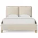 Pure Maple Syrup and Sandstone Performance Fabric Queen Upholstered Panel Bed