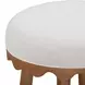 Oodle Cream and Light Walnut Performance Vegan Mohair Upholstered Counter Height Stool