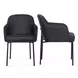 Sydney Black Upholstered Arm Chair Set of 2