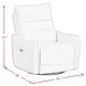 Rodger Del Mar Cream Leather Swivel Glider Power Recliner with USB Charging