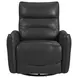 Rodger Del Mar Gray Leather Swivel Glider Power Recliner with USB Charging