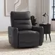 Rodger Del Mar Gray Leather Swivel Glider Power Recliner with USB Charging