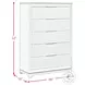 Xena White 5 Drawer Chest
