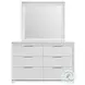 Xena White 6 Drawer Dresser And Mirror With LED Light
