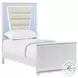 Xena White Twin Upholstered Panel Bed