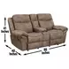Nashville Light Brown Manual Glider Reclining Console 78" Loveseat