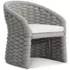 Salinas Nordic Gray and White Performance Fabric Outdoor Arm Chair