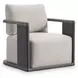 Andros Beige Upholstered Outdoor Swivel Accent Chair