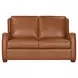 Channing Renaissance Cinnamon Leather Living Room Set with Nailhead Trim