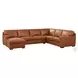 Langston Nutmeg Top Grain Leather LAF Chaise Sectional