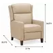 Moore Cashmere Stone Leather Push Thru The Arms Recliner