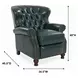 Presidential Highland Emerald Leather Push Thru The Arms Recliner with Nailhead Trim