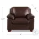 Ironvale Chestnut Leather Upholstered Accent Chair